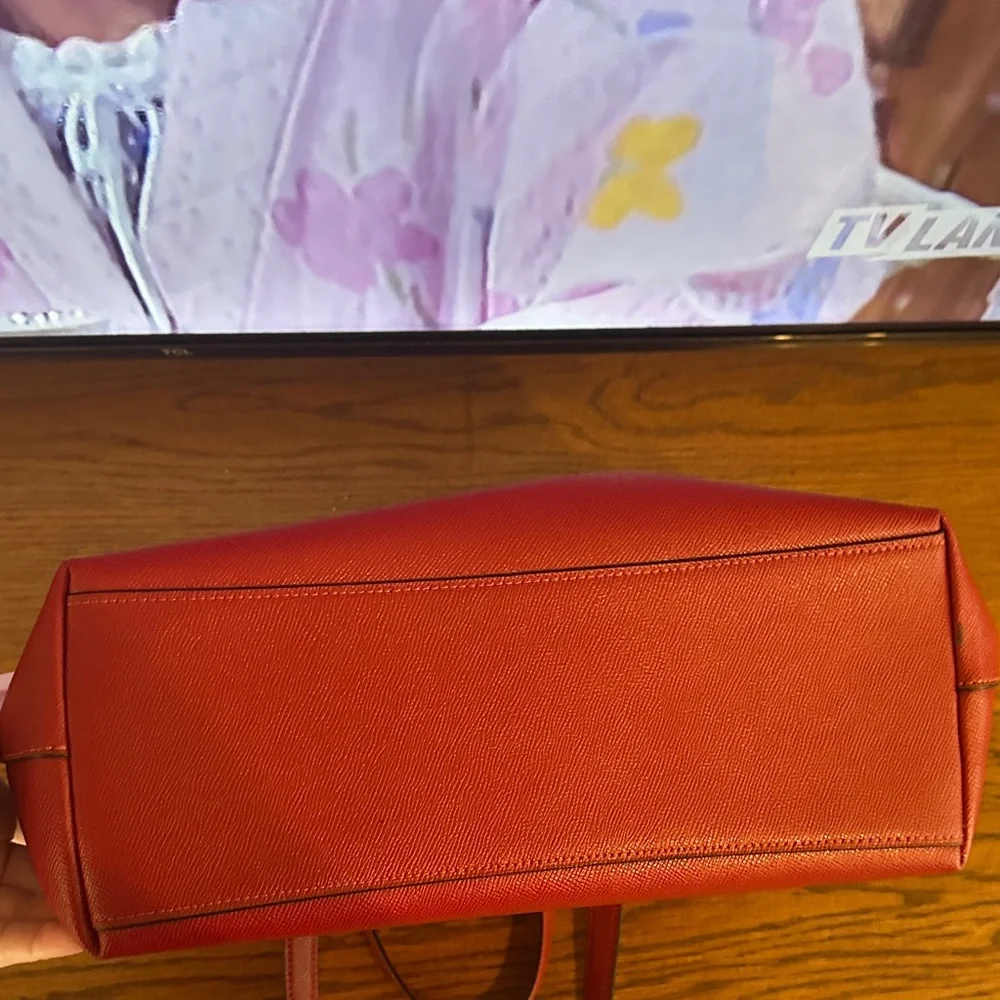 Coach Cherry Red Leather Tote - Picture 3 of 7